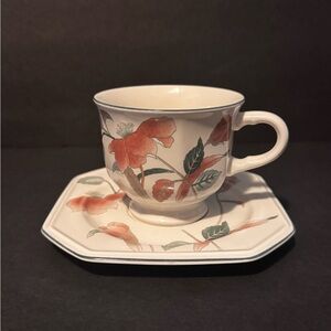 Floral Teacup and Saucer Set